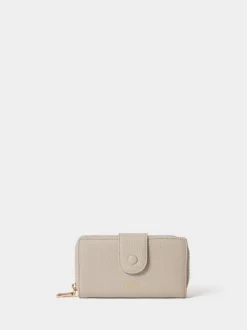 Osprey London Natural The Core Medium Leather Popper Matinee Purse