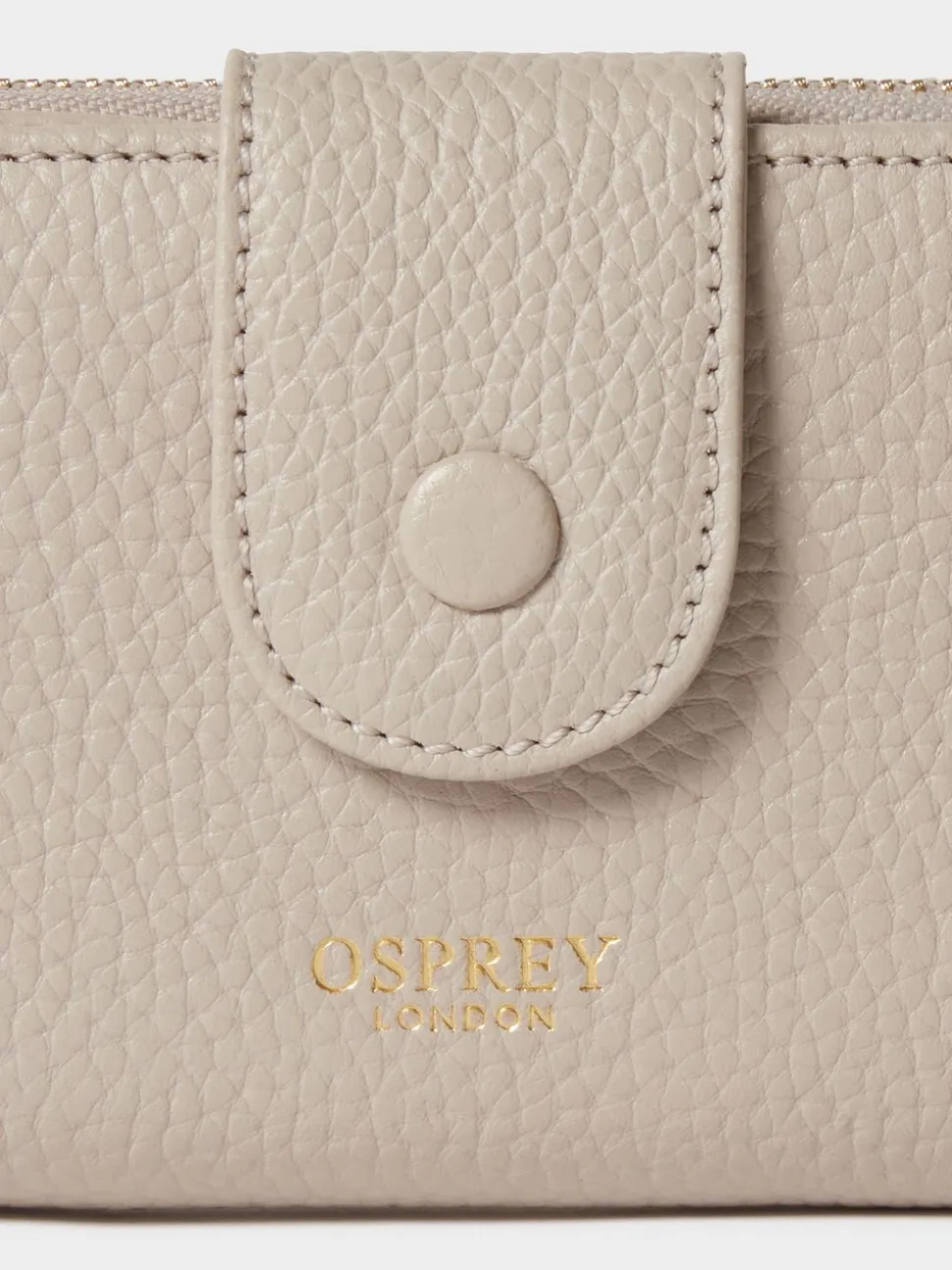 Osprey London Natural The Core Medium Leather Popper Matinee Purse
