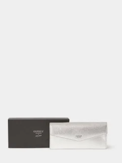 Osprey London Silver The Neptune Leather Purse & Card Holder Set