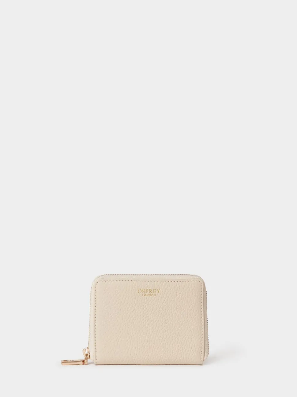 Osprey London White The Core Small Leather Zip Around Purse