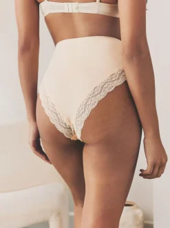Paisley High Rise High Leg Cotton Lace Knickers 4 Pack