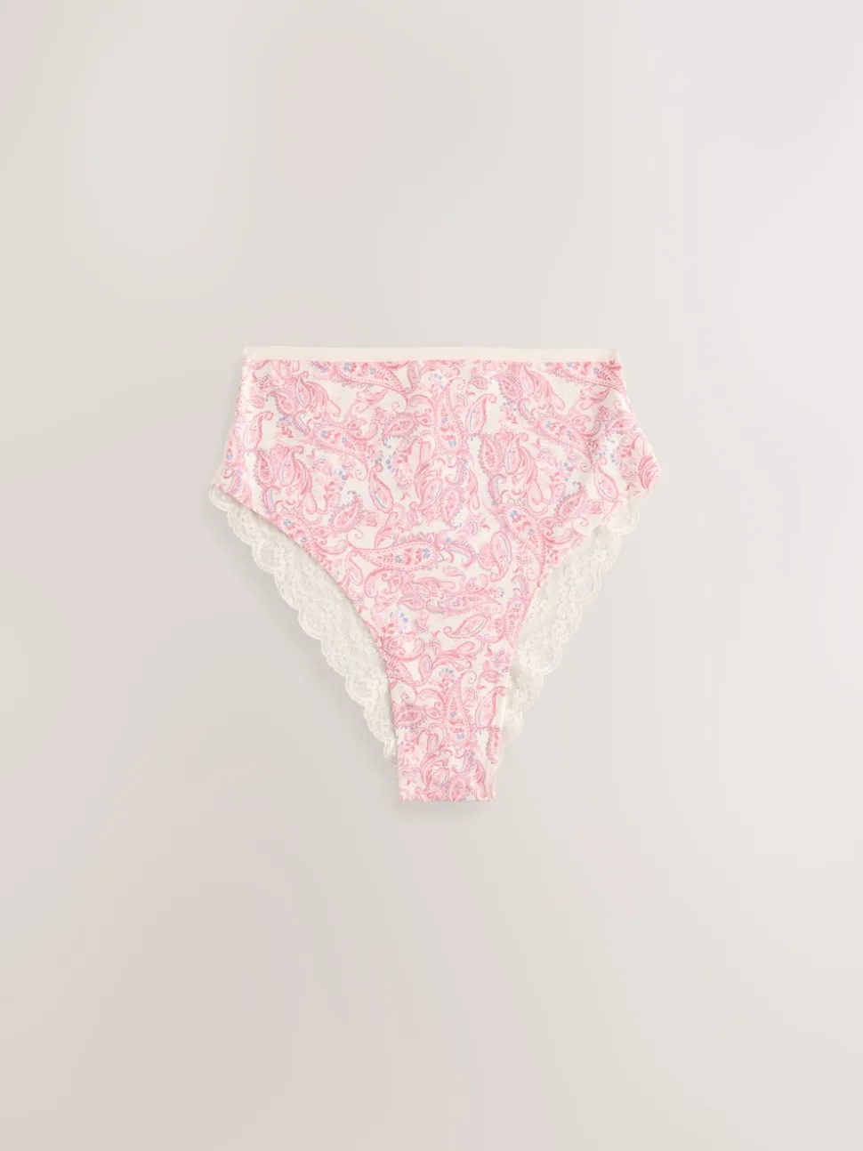 Paisley High Rise High Leg Cotton Lace Knickers 4 Pack