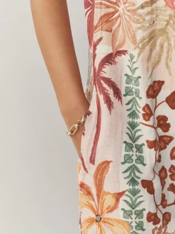 Palm Print/Blue Stripe Dress 2 Pack