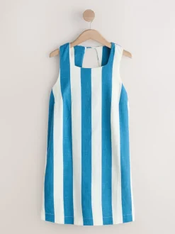 Palm Print/Blue Stripe Dress 2 Pack