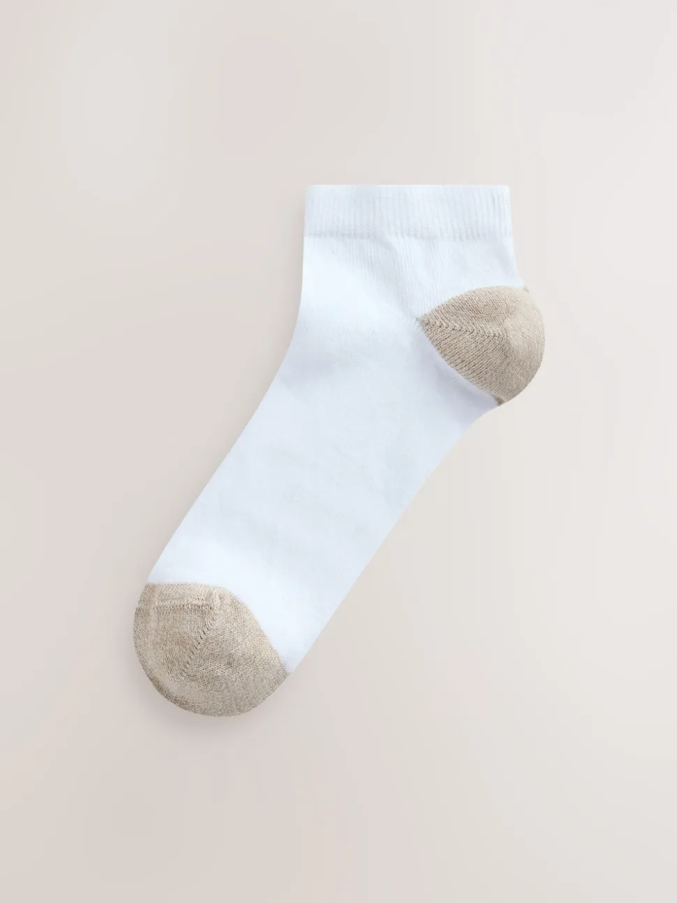 Pastel Heel and Toe Detail White Trainer Socks 4 Pack
