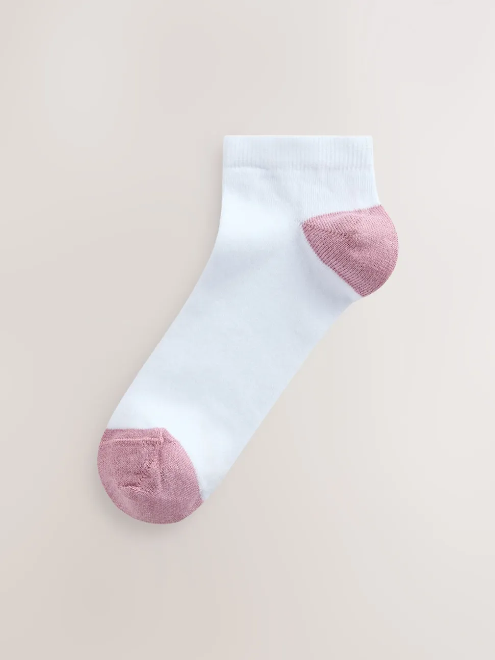 Pastel Heel and Toe Detail White Trainer Socks 4 Pack