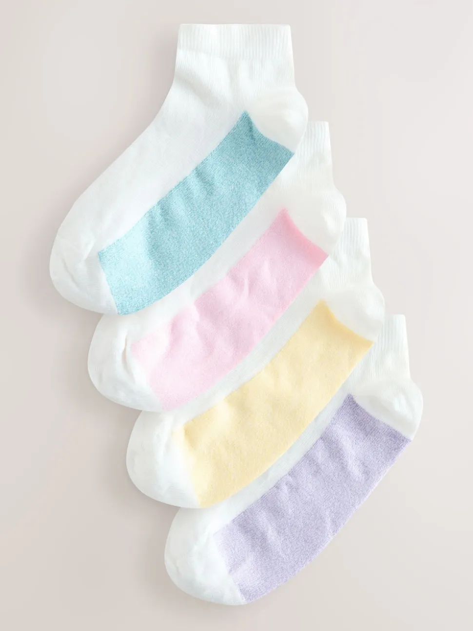 Pastel Marl Footbed Trainer Socks 4 Pack