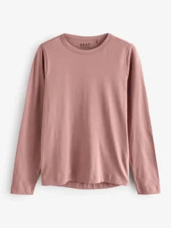 Pastel Pink Long Sleeve Crew Neck T-Shirt