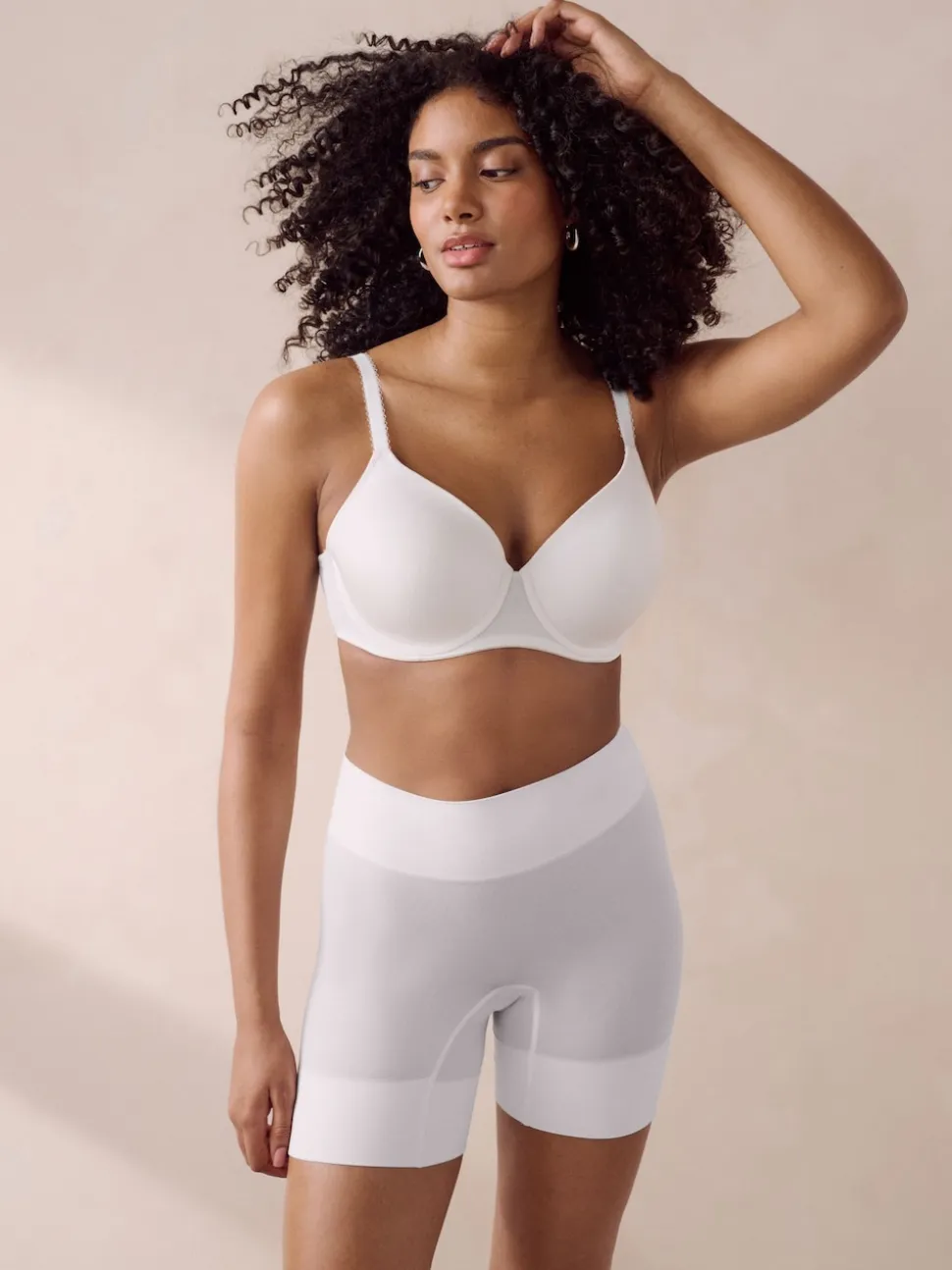 Pastel Rose Nude / White Seamless Smoothing Anti-Chafe Shorts 2 Pack