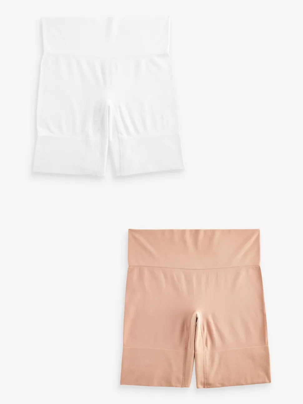 Pastel Rose Nude / White Seamless Smoothing Anti-Chafe Shorts 2 Pack