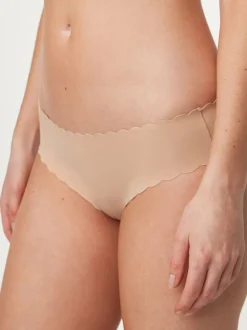 Pastel Rose Nude Brazilian No VPL Scallop Edge Knickers