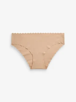 Pastel Rose Nude Brazilian No VPL Scallop Edge Knickers