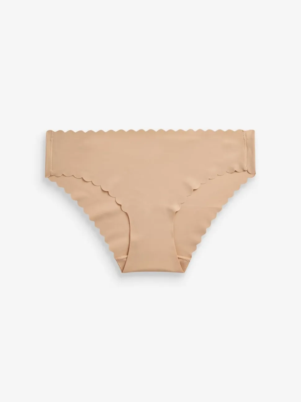 Pastel Rose Nude Brazilian No VPL Scallop Edge Knickers