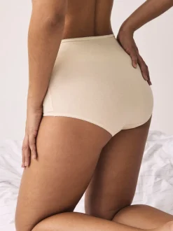 Pastel Rose Nude Full Brief Cotton Rich Knickers 5 Pack