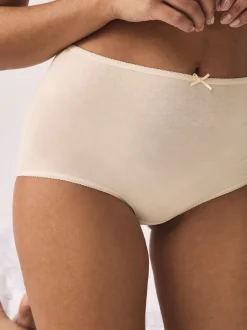 Pastel Rose Nude Full Brief Cotton Rich Knickers 5 Pack