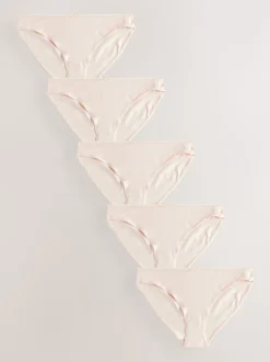 Pastel Rose Nude High Leg Cotton Rich Knickers 5 Pack