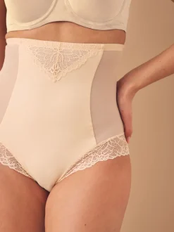 Pastel Rose Nude Super High Waist Briefs Firm Tummy Control Shaping Briefs