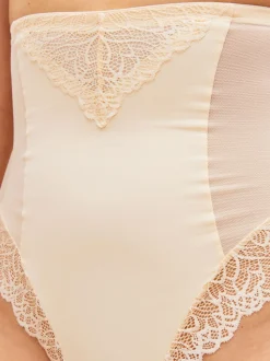 Pastel Rose Nude Super High Waist Thong Firm Tummy Control Shaping Briefs