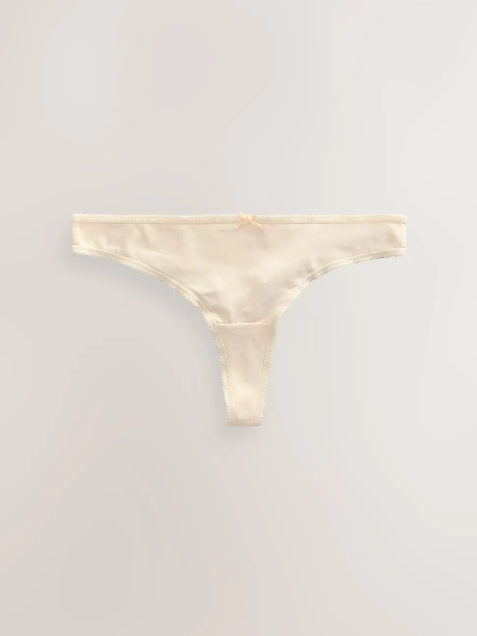 Pastel Rose Nude Thong Cotton Rich Knickers 5 Pack