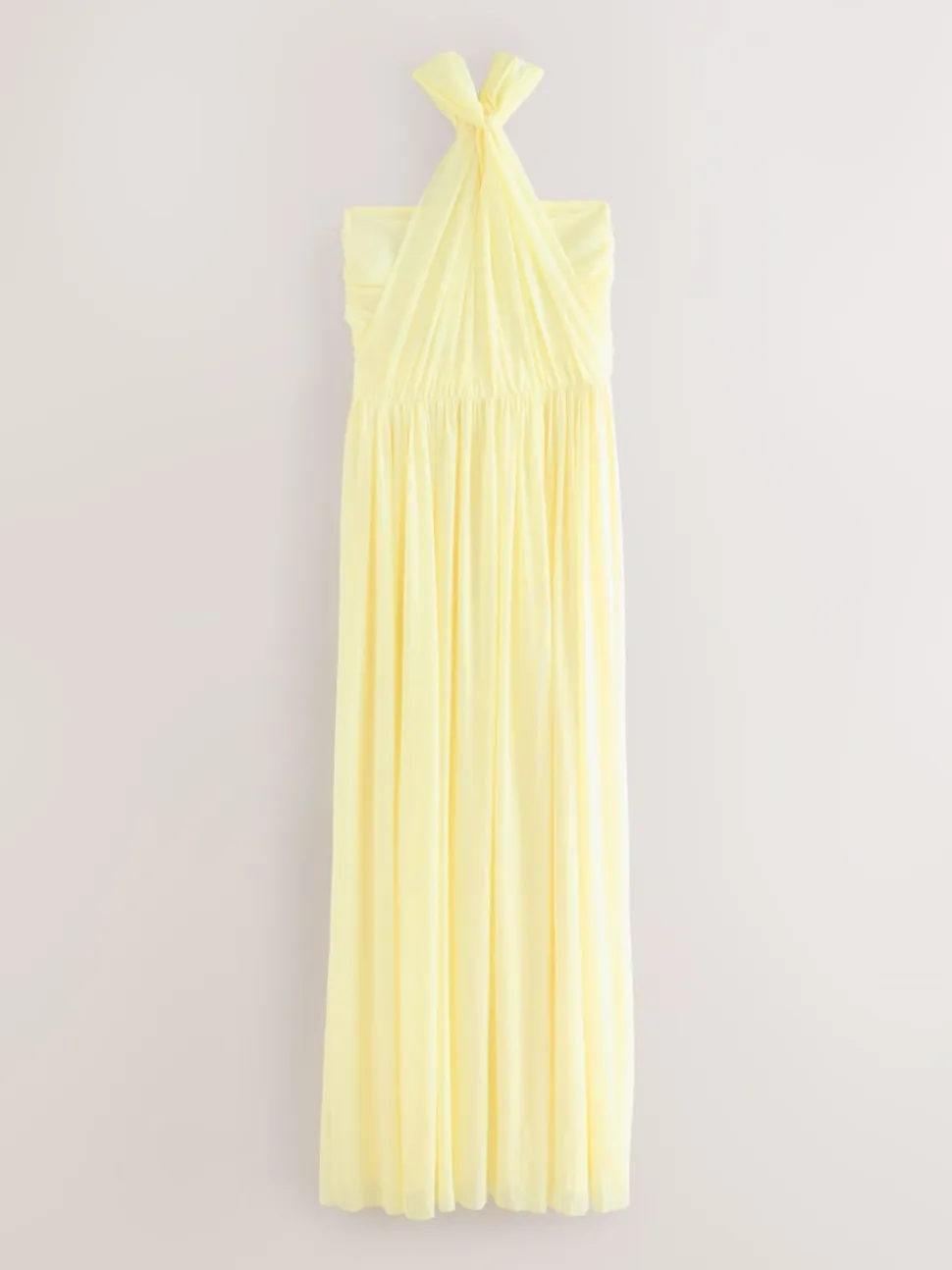 Pastel Yellow Mesh Multiway Wedding Guest Bridesmaid Maxi Dress