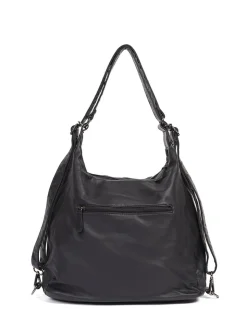 Pavers Black Convertible Shoulder Bag Backpack