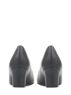 Pavers Black Heeled Court Shoes