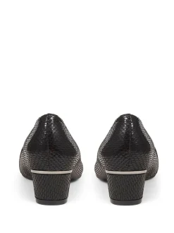 Pavers Black Heeled Court Shoes