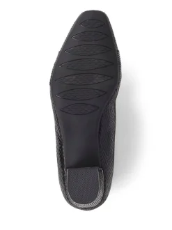 Pavers Black Heeled Court Shoes