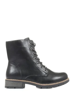 Pavers Black Ladies Lace-Up Ankle Boots