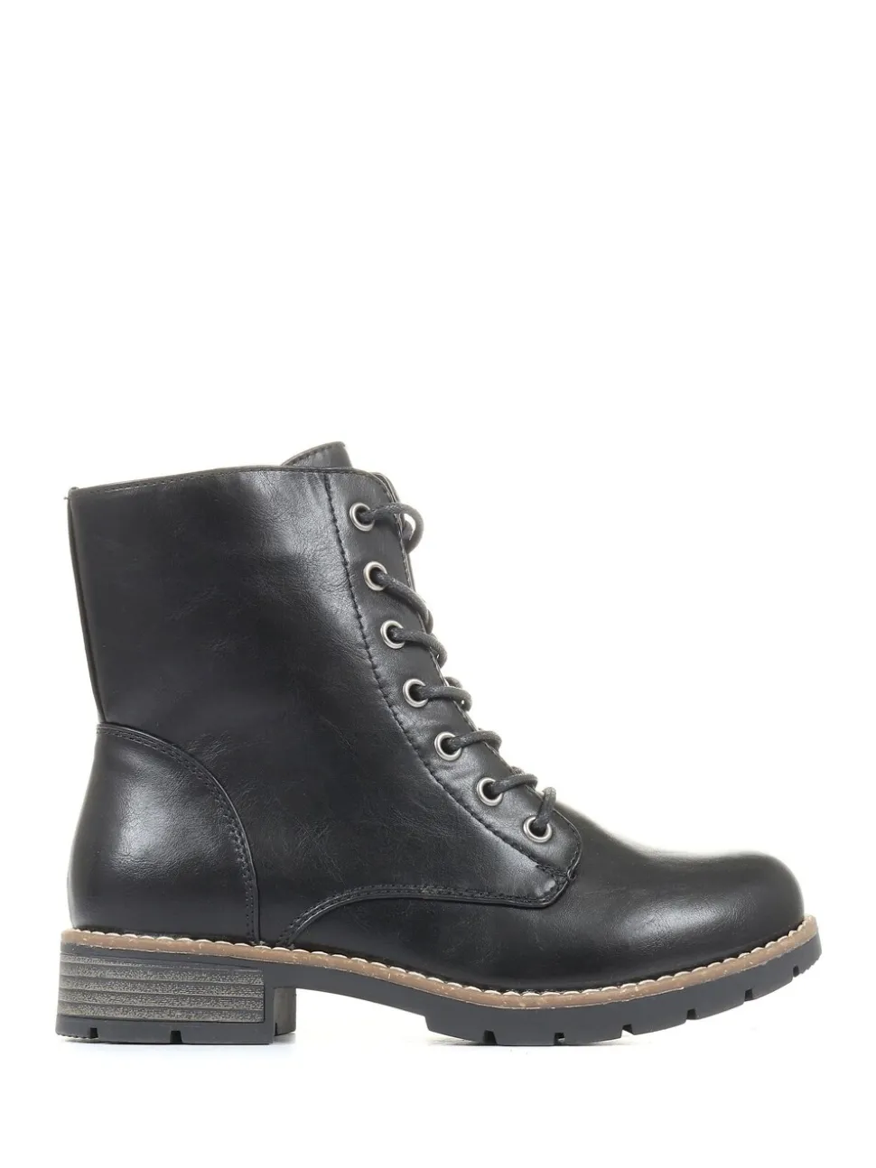 Pavers Black Ladies Lace-Up Ankle Boots