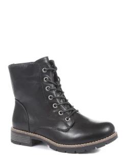 Pavers Black Ladies Lace-Up Ankle Boots