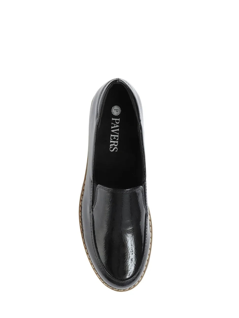 Pavers Black Ladies Slip-On Shoes