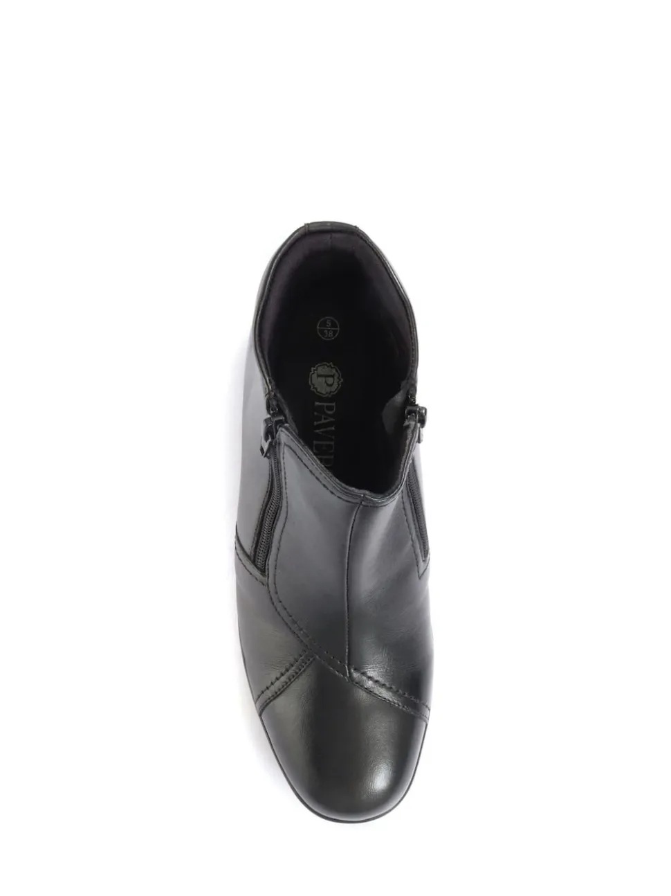 Pavers Black Ladies Wide Fit Leather Ankle Boots