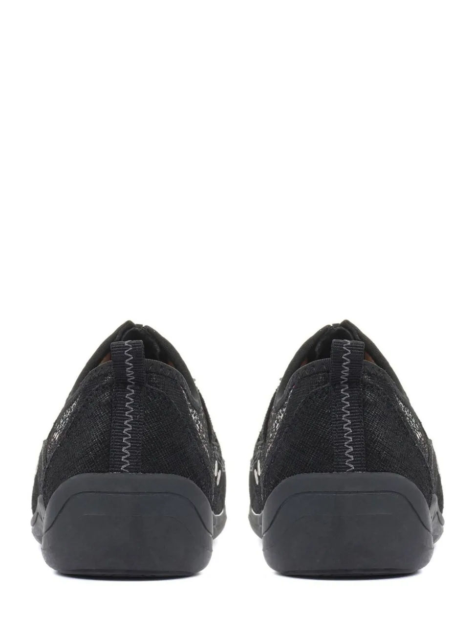 Pavers Black Leather Fit Trainers