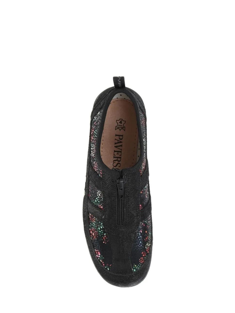 Pavers Black Leather Fit Trainers