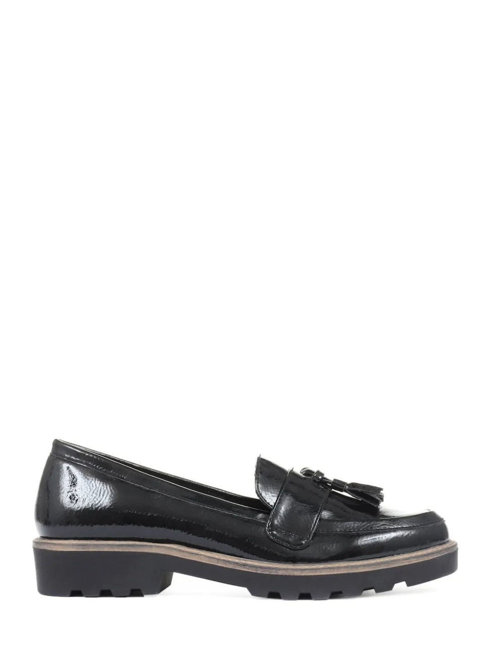 Pavers Black Patent Ladies Loafers