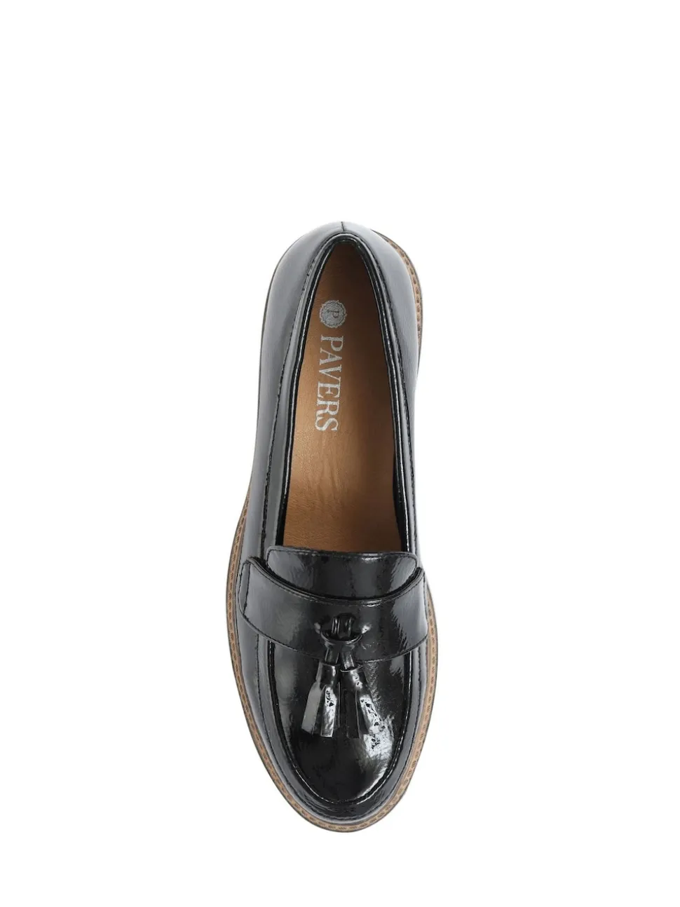 Pavers Black Patent Ladies Loafers