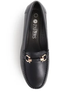 Pavers Black Smart Leather Moccasins