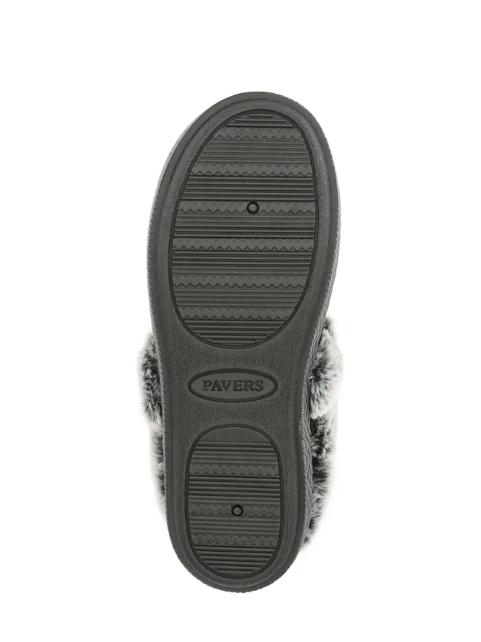 Pavers Black Warm Lined Memory Foam Slippers