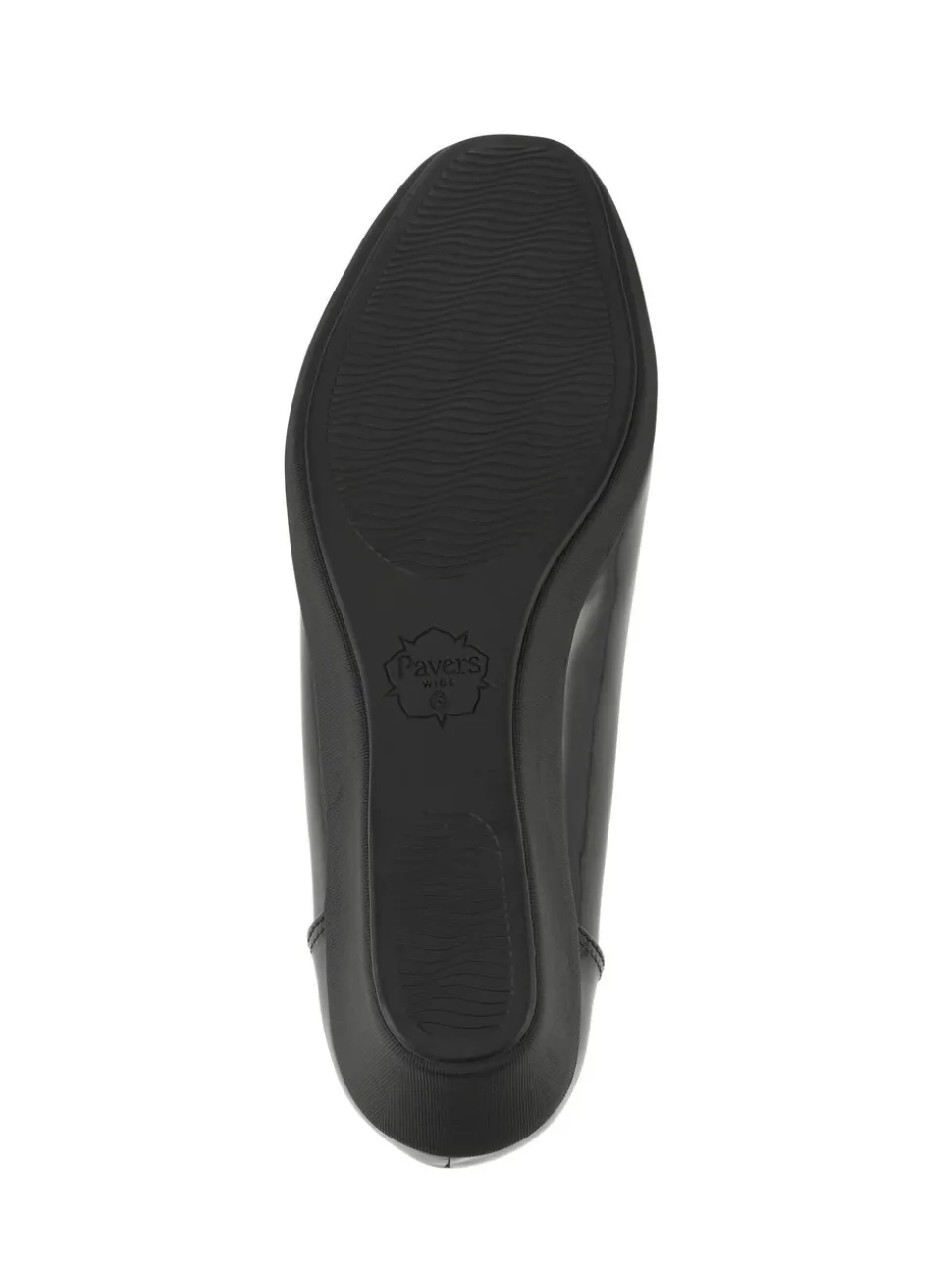 Pavers Black Wide Fit Flexible Wedge Heel Pumps