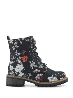 Pavers Black Wide Fit Lace-Up Ankle Boots