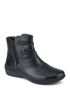 Pavers Black Wide Fit Leather Ankle Boots