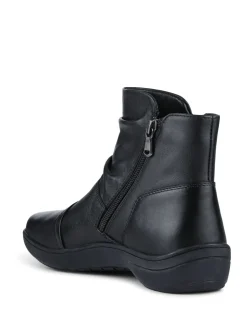 Pavers Black Wide Fit Leather Ankle Boots