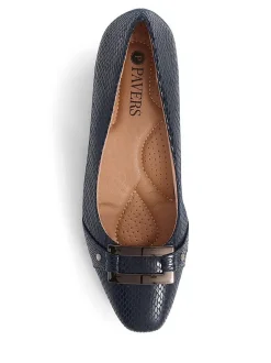 Pavers Blue Heeled Court Shoes