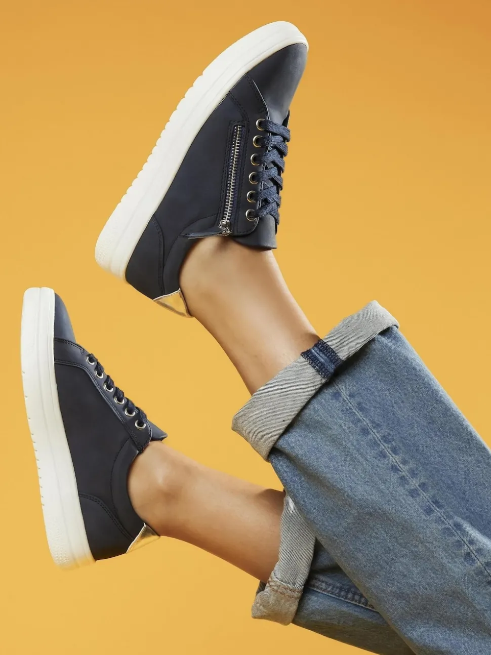 Pavers Blue Navy Pavers Chunky Platform Trainers