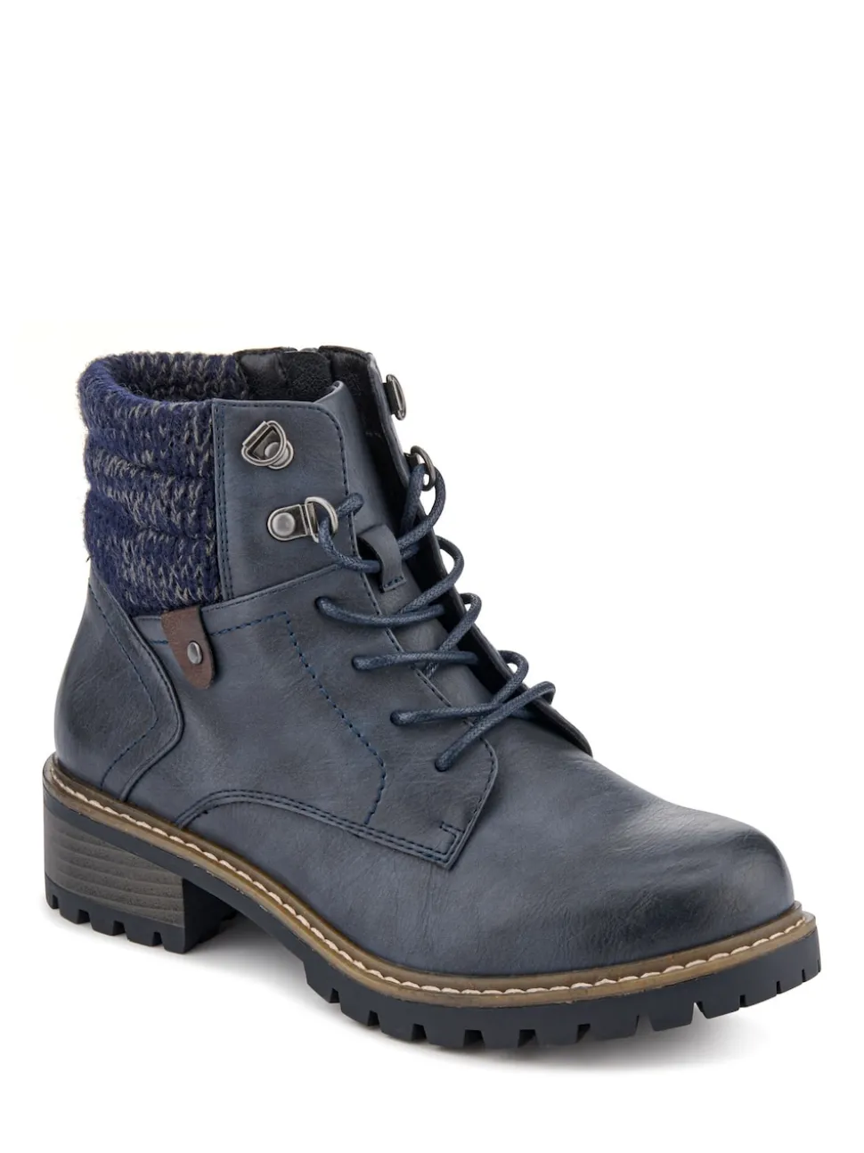 Pavers Blue Wide Fit Grippy Ankle Boots