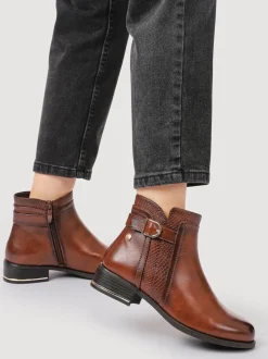 Pavers Brown Ladies Ankle Boots Smart