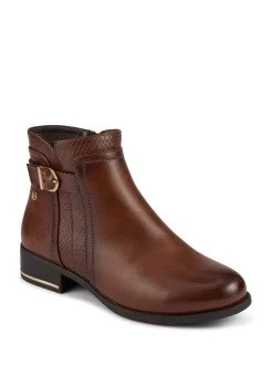 Pavers Brown Ladies Ankle Boots Smart