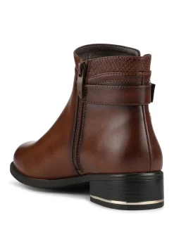 Pavers Brown Ladies Ankle Boots Smart