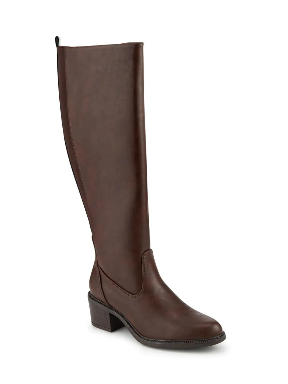 Pavers Brown Warm Lined Long Boots With Stretch Calf Fitting